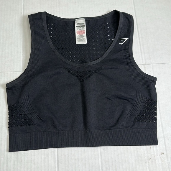 Gymshark Womens XLarge Black Crop Top and Camo Seamless Leggings Activewear - Picture 2 of 15